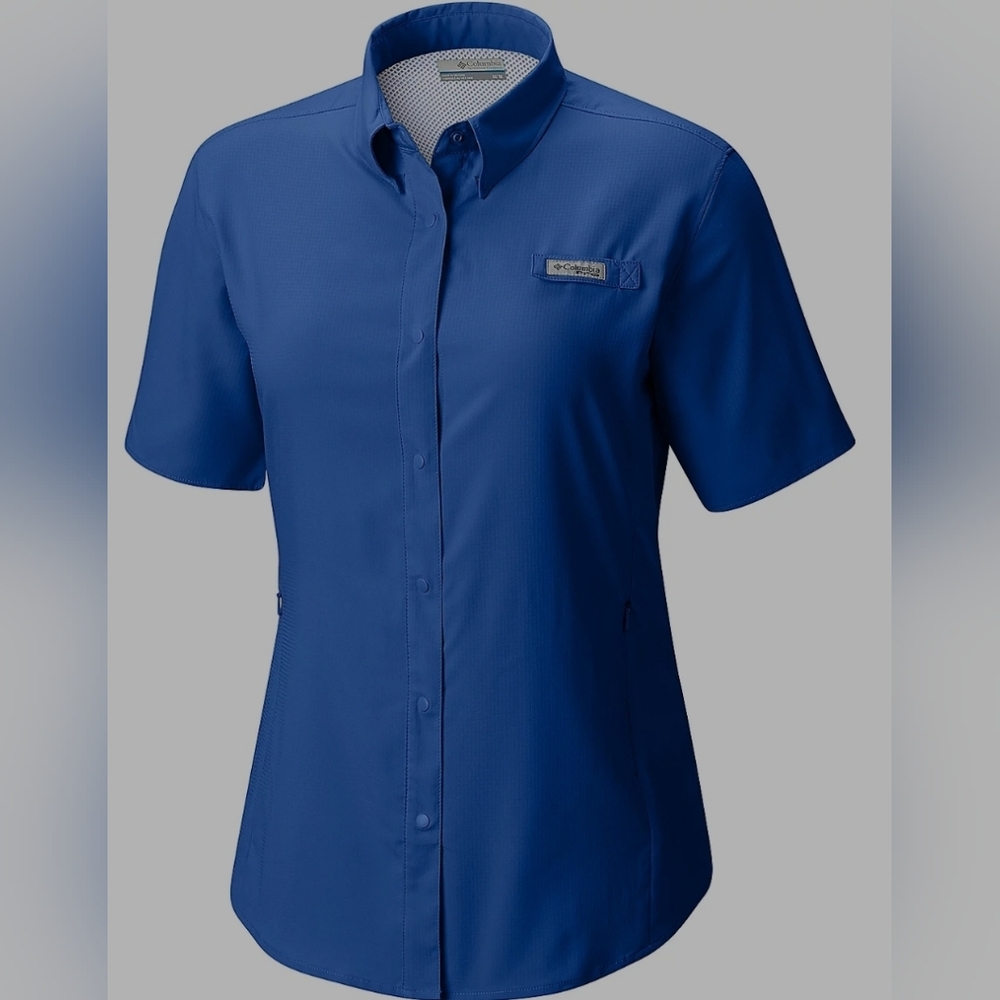 Columbia PFG Tamiami II Short-Sleeve Shirt | Women's M | Royal Blue | UPF 40+